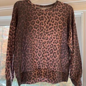 Sundry Long sleeve Leopard Print Sweater - Brown